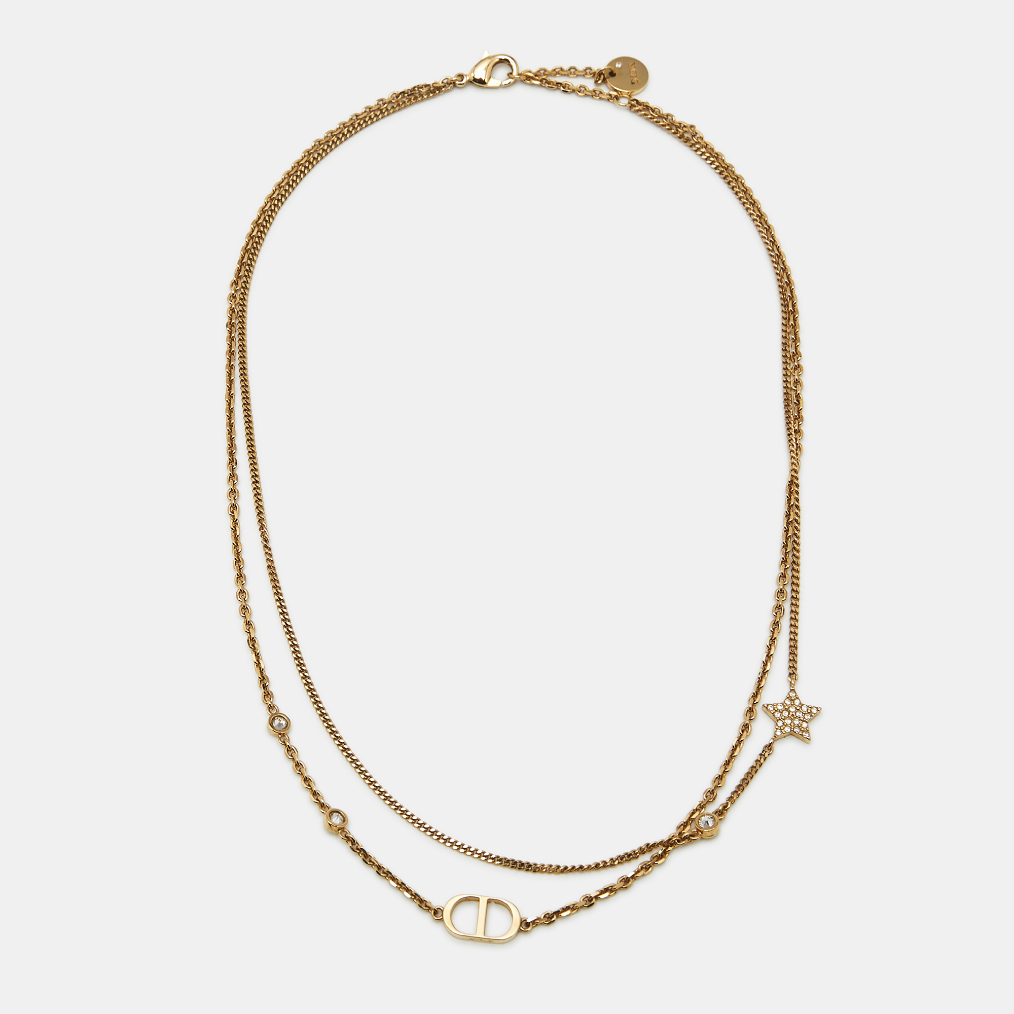 

Dior CD Crystals Star Gold Tone Necklace