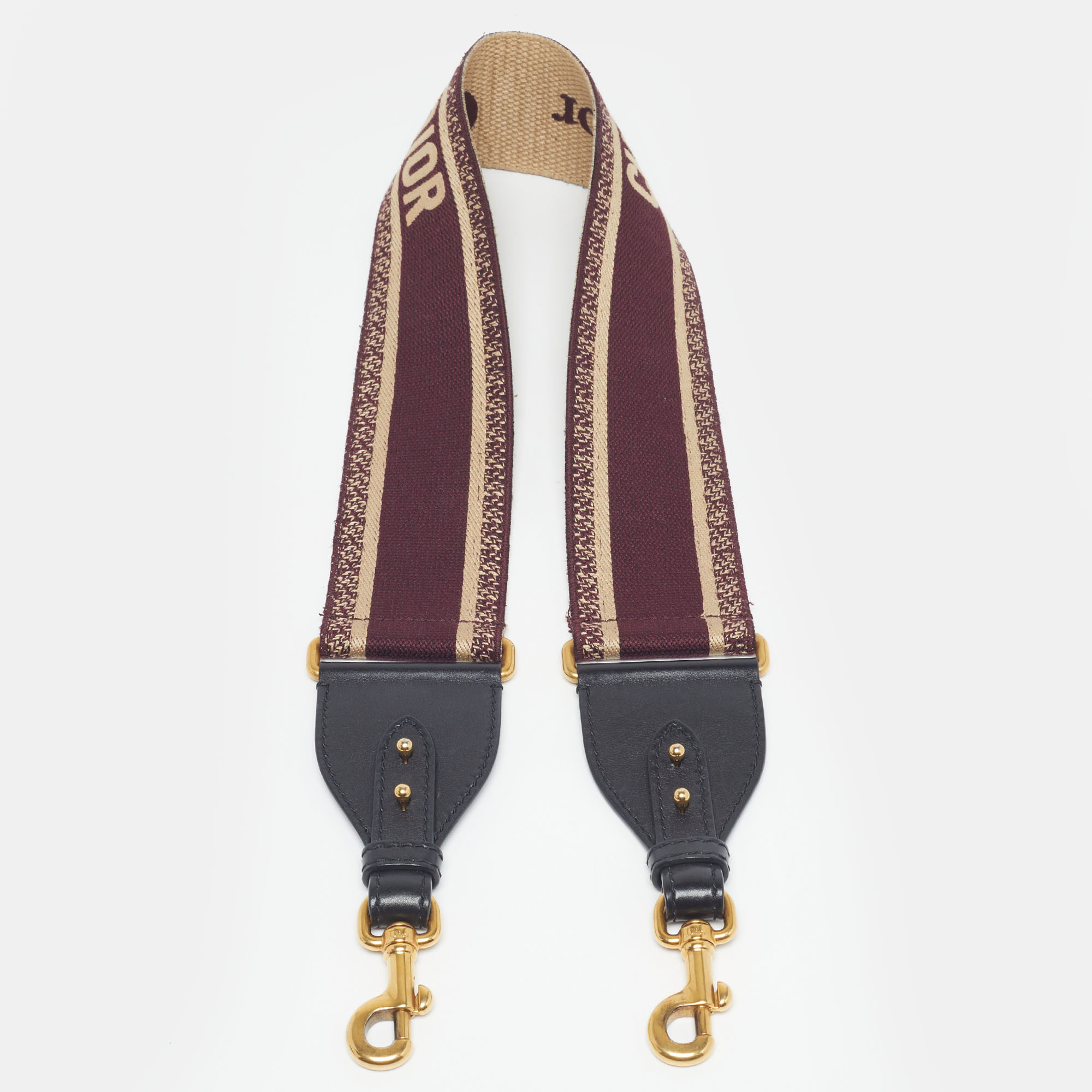 

Dior Shoulder Bag Strap Burgundy Embroidered Canvas and Leather