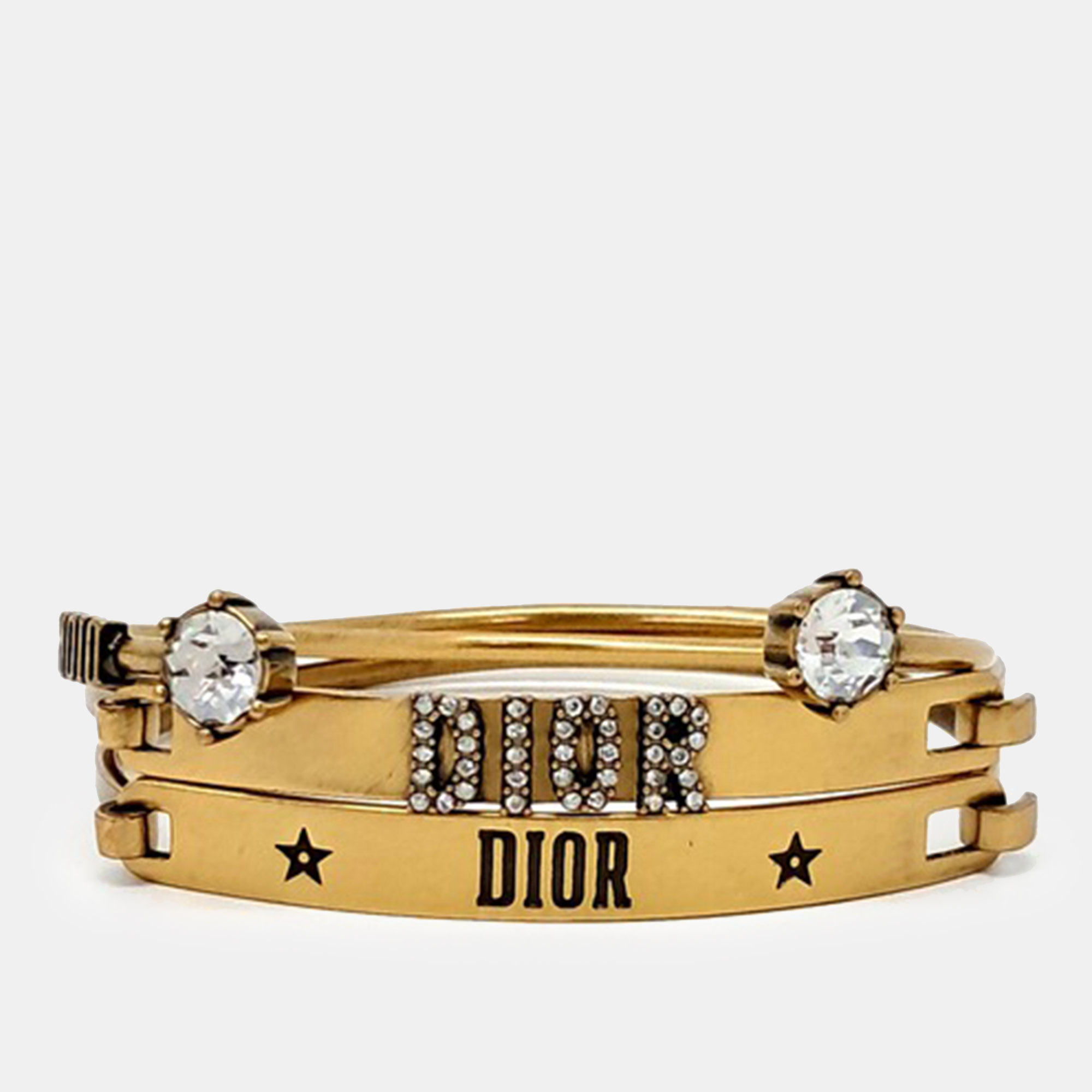 

Christian Dior Revolution Gold Crystal Bracelet Set