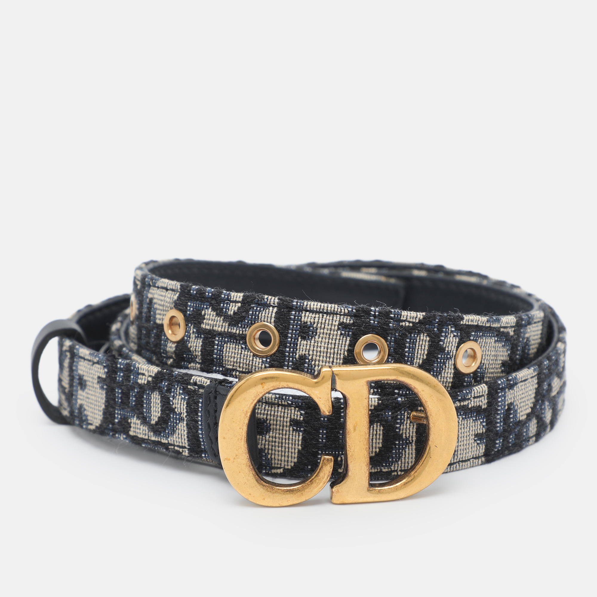 

Dior CD logo  Blue Oblique Canvas Buckle Belt
