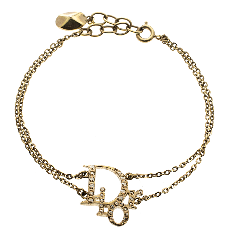 Dior Oblique Crystal Gold Tone Bracelet 20 cm Dior | TLC