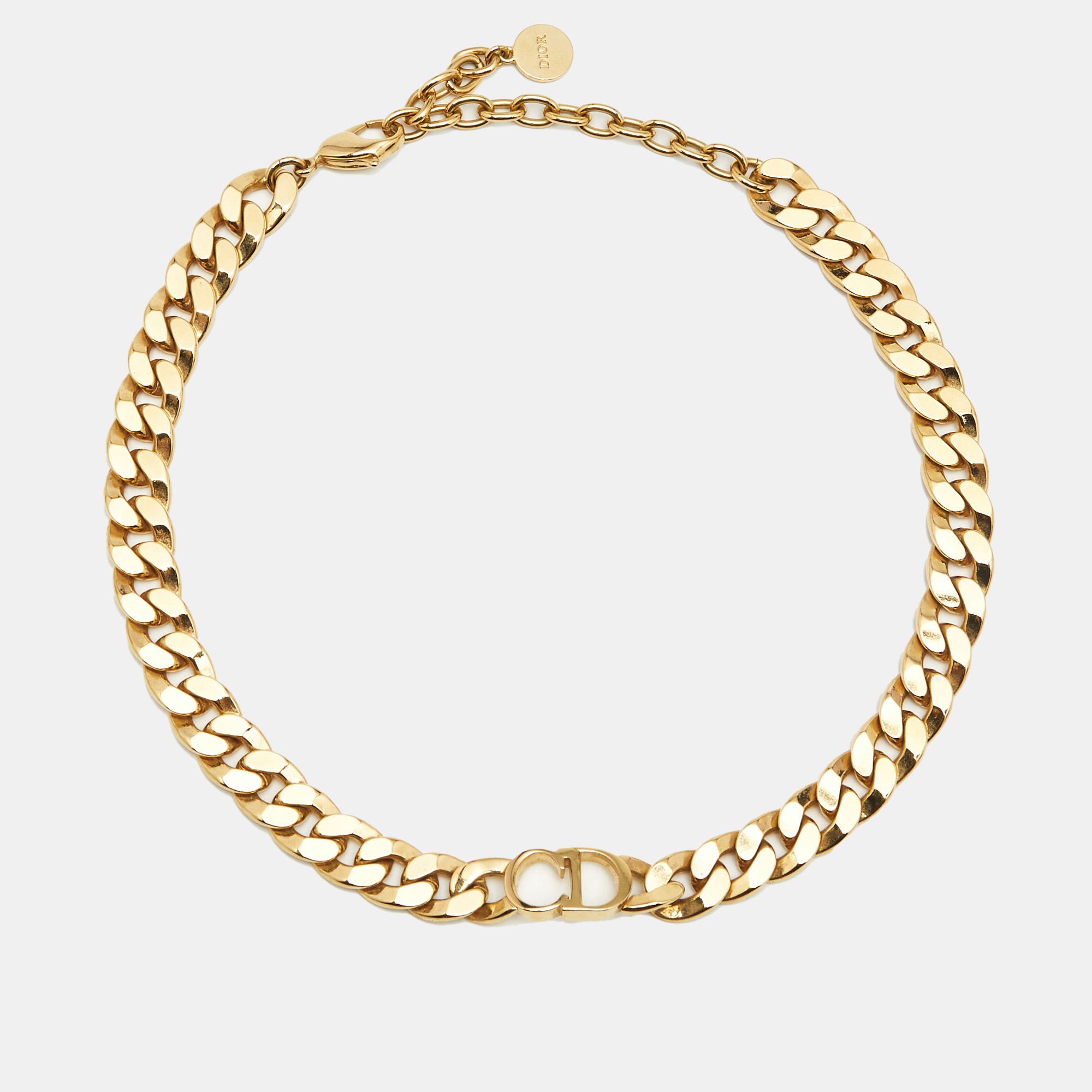 Pre-owned Dior Cd Danseuse Etoile Gold Tone Choker Necklace