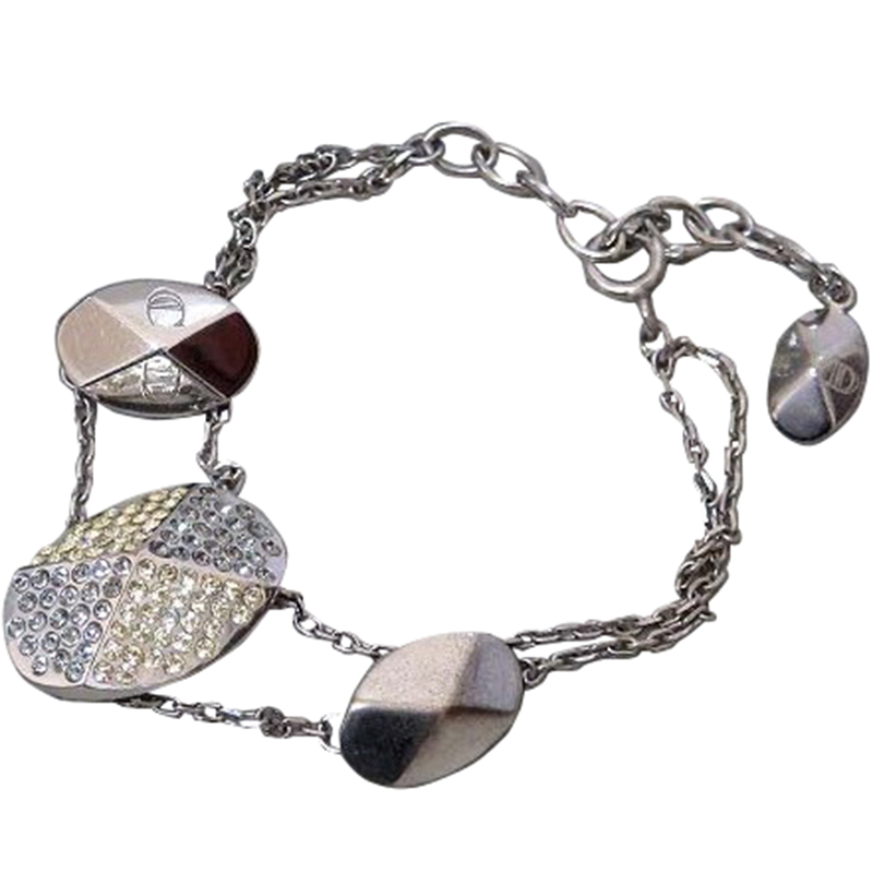 

Dior Swarovski Silver Tone Soft Bracelet