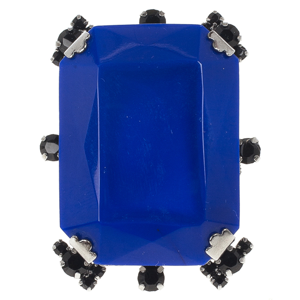 Pre Owned Christian Dior Cocktail Blue Giant Ring Size 52