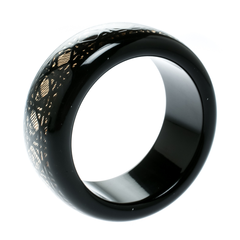 

Dior Black Cannage Pattern Wide Bangle Bracelet