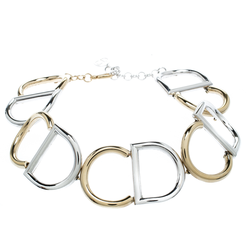 Dior Dual Tone Metal CD Link Choker