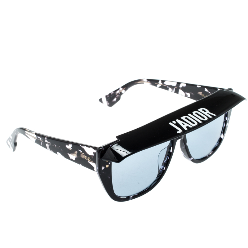 نظارة شمسية ديور مستطيلة حافة علوية قابلة للفصل ديور كلاب 2 9WZKU زرقاء/ هافانا سوداء