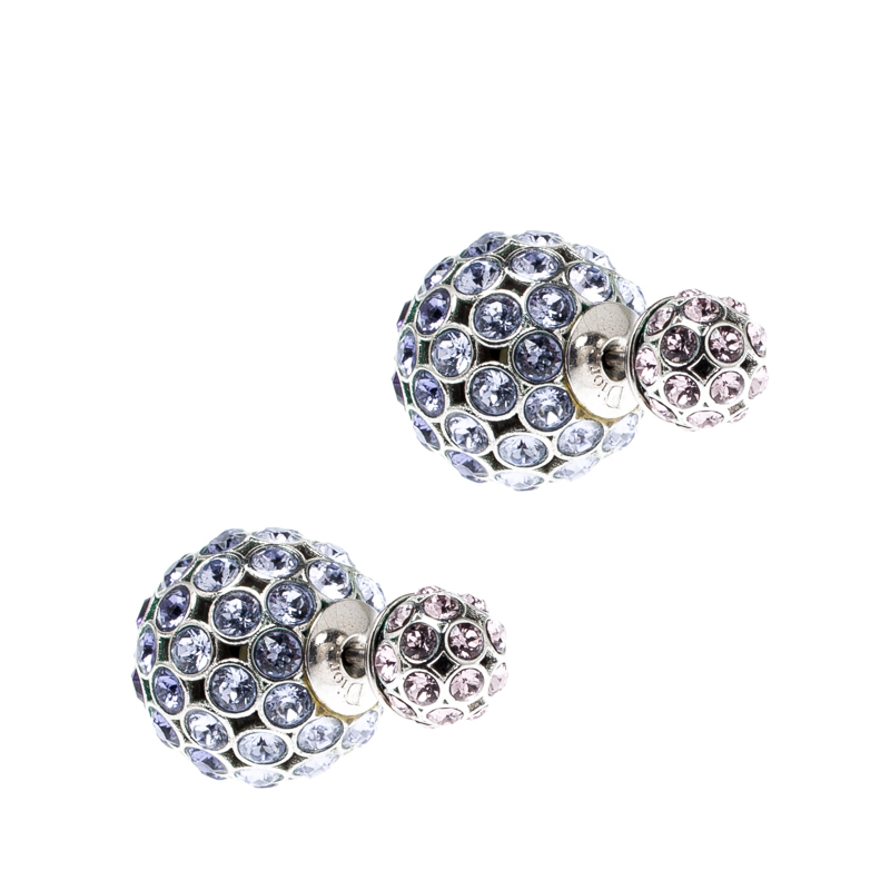 

Dior Tribales Shaded Purple Crystal Silver Tone Stud Earrings