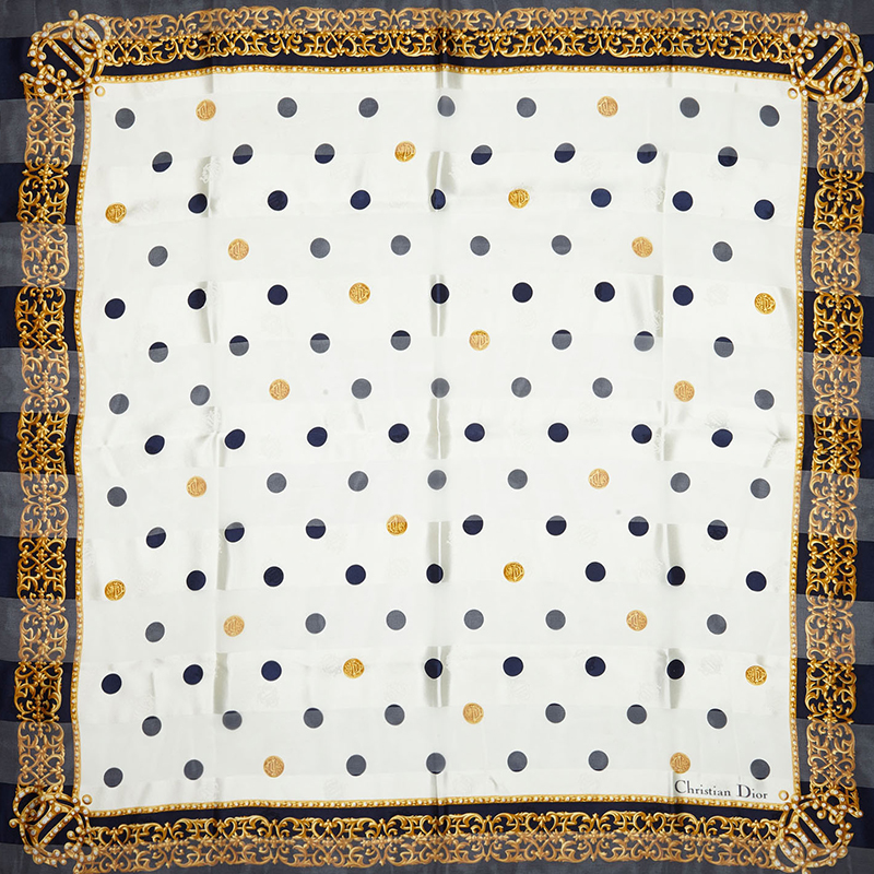 

Dior White Printed Silk Scarf, Multicolor