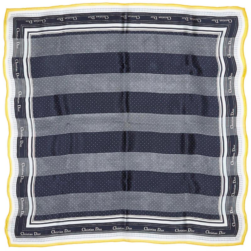 

Dior Navy Blue/White Printed Silk Scarf