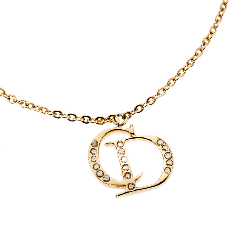 

Dior CD Crystal Gold Tone Charm Bracelet