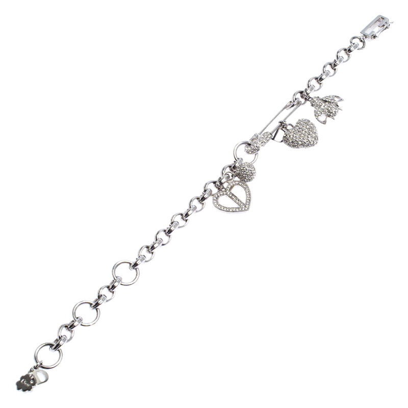 

Dior Iconic Multi Charm Crystal Silver Tone Bracelet
