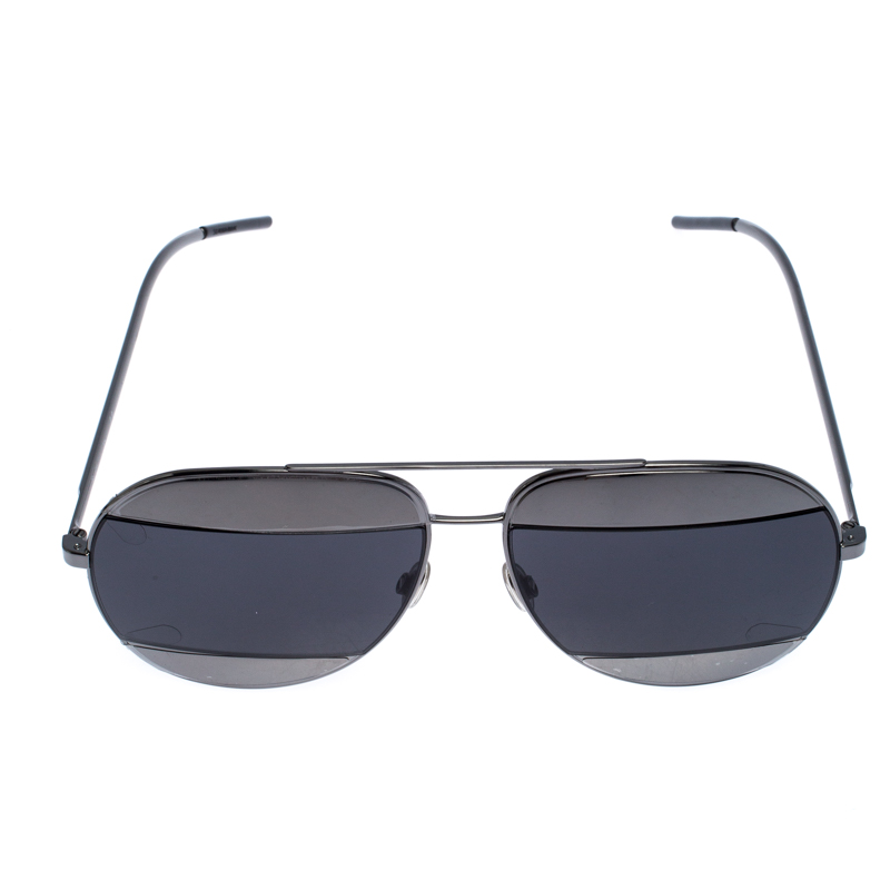 

Dior Silver/Black Diorsplit1 Aviator Sunglasses