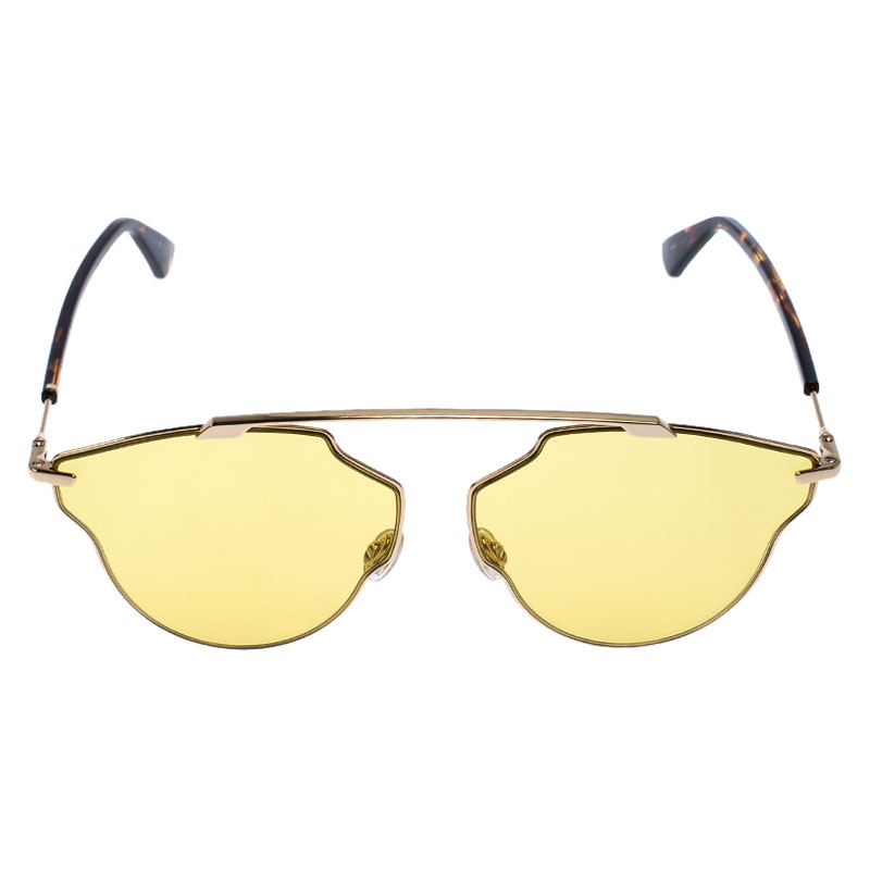 

Dior Dark Havana/ Citric Yellow So Real Pop Aviator Sunglasses