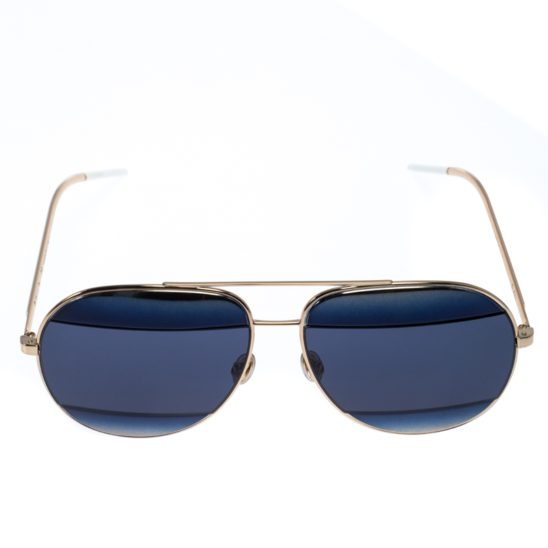 

Dior Gold/Blue Diorsplit1 Aviator Sunglasses