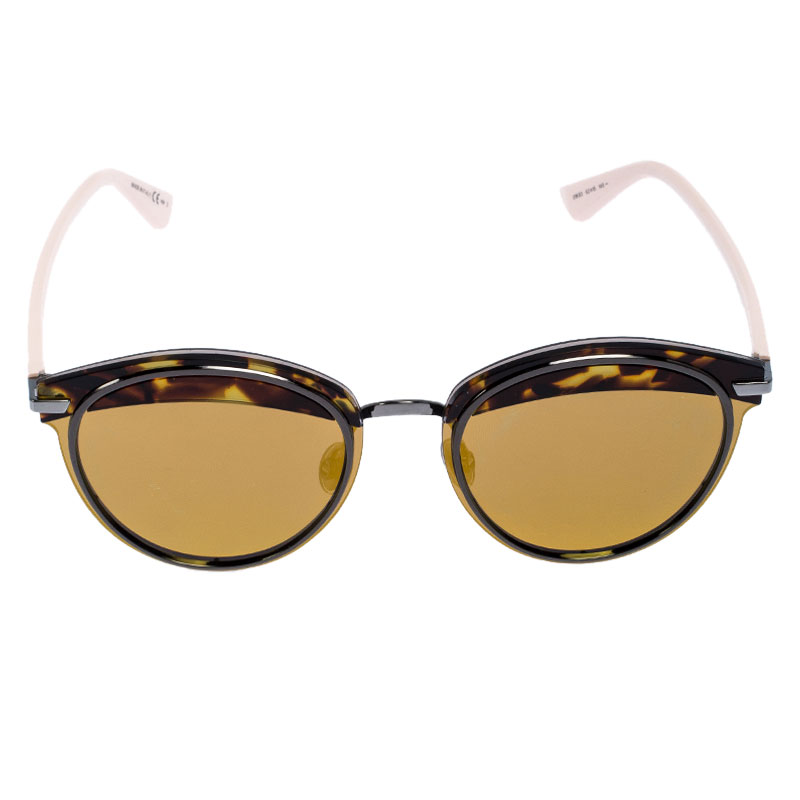 

Dior Havana Brown/ Gold Mirrored DiorOffset1 Round Sunglasses, Grey