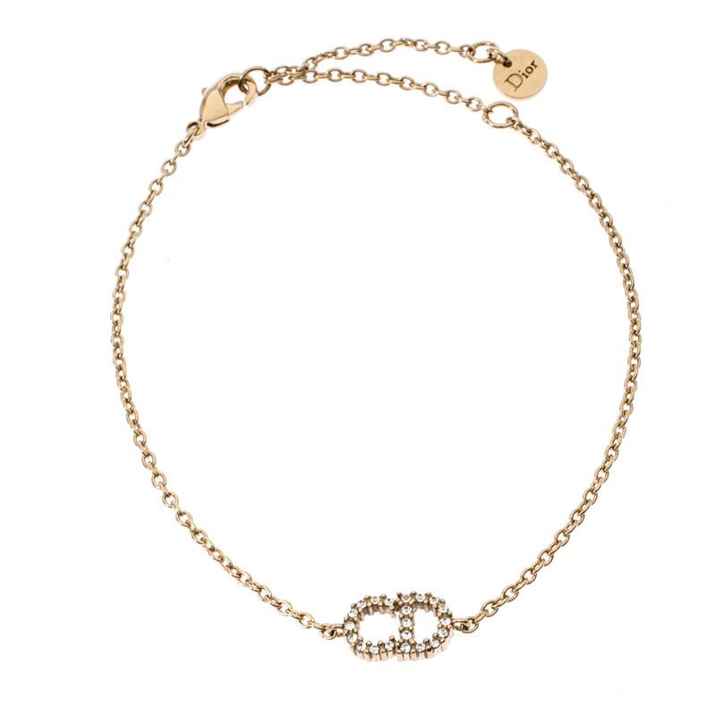Dior Clair D Lune Crystal Gold Tone Bracelet