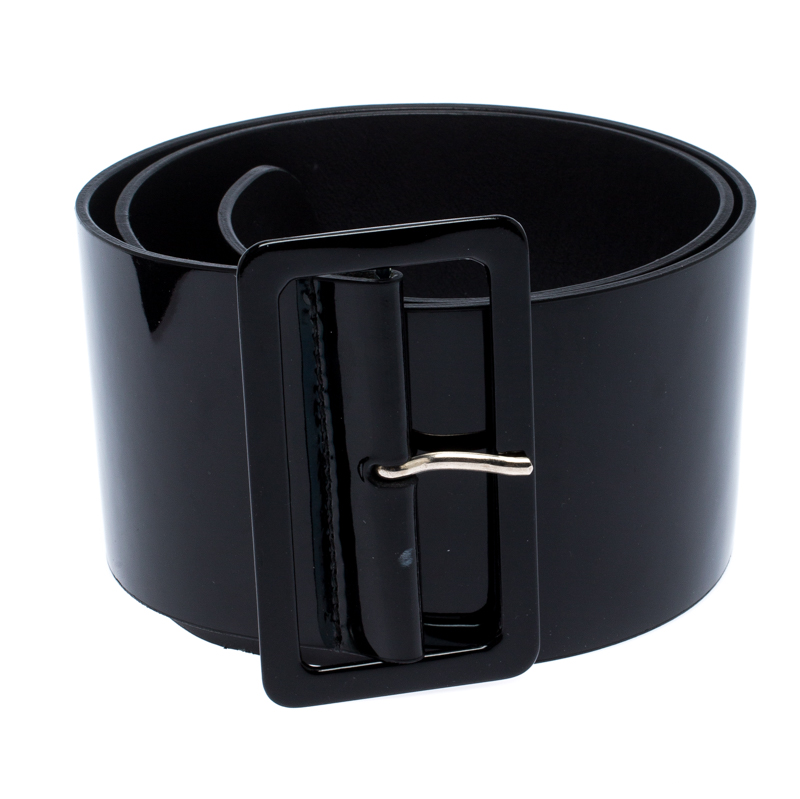 

Dior Black Patent Leather Wide Waist Belt