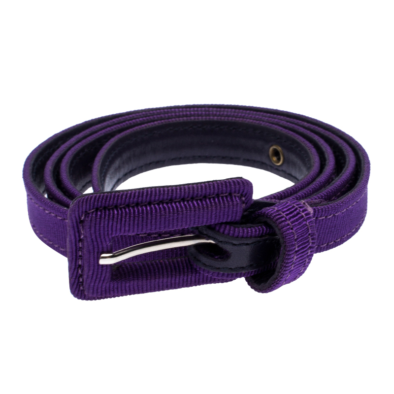 

Dior Purple Fabric Slim Buckle Belt