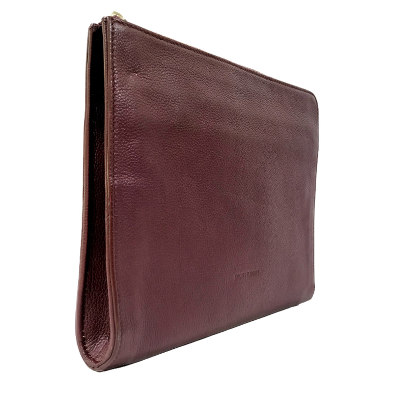 

Dior Brown Leather Panama Zip Folder