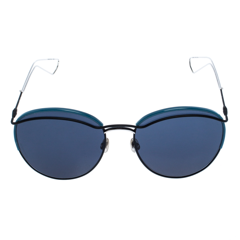 

Dior Black and Silver /Blue 003KU Dior Round Sunglasses