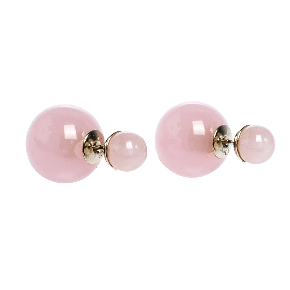 

Dior Tribales Pink Resin Gold Tone Stud Earrings