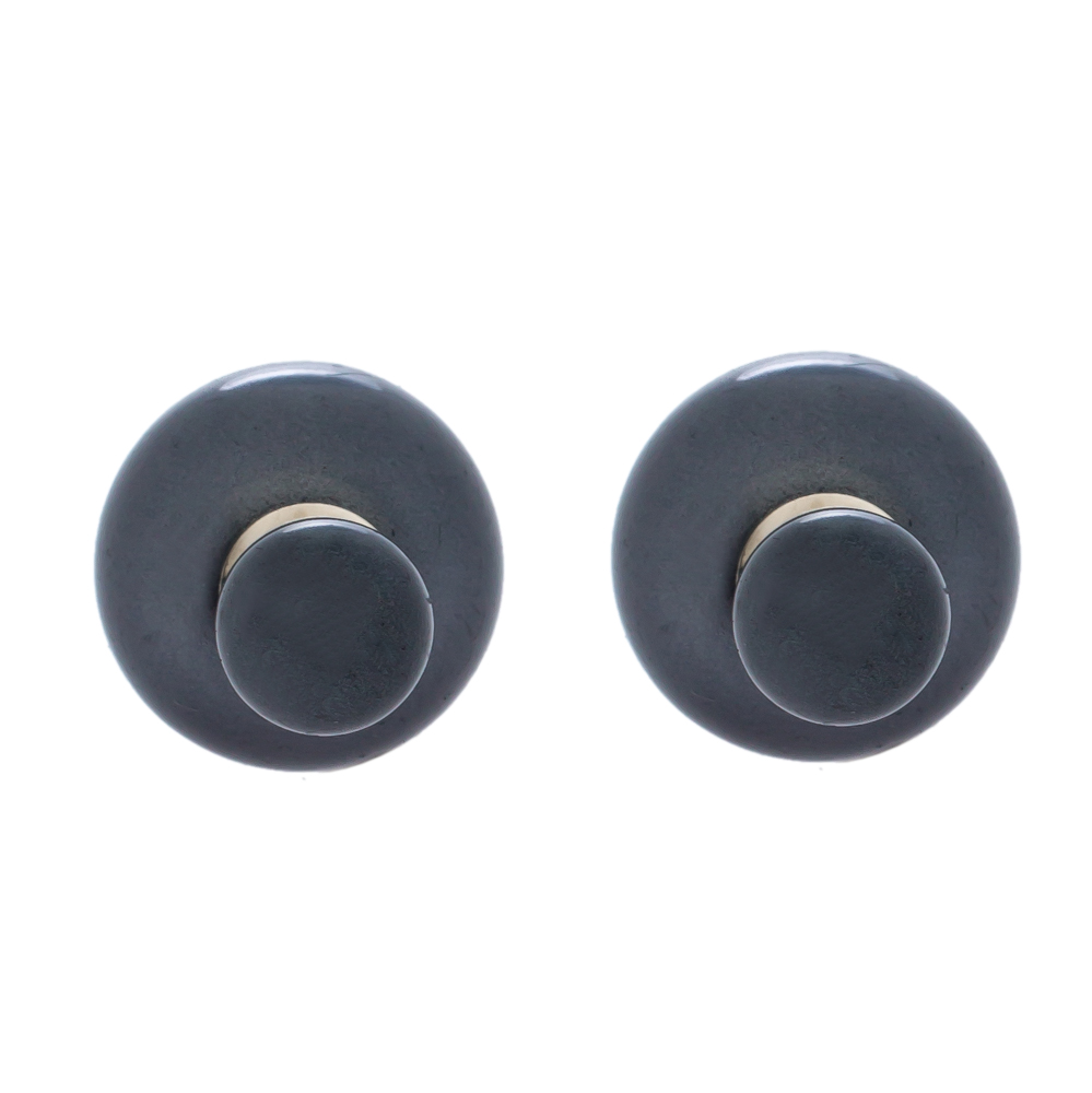 Pre Owned أقراط ديور تريبالز لؤلؤ صناعي رصاصية فضية اللون