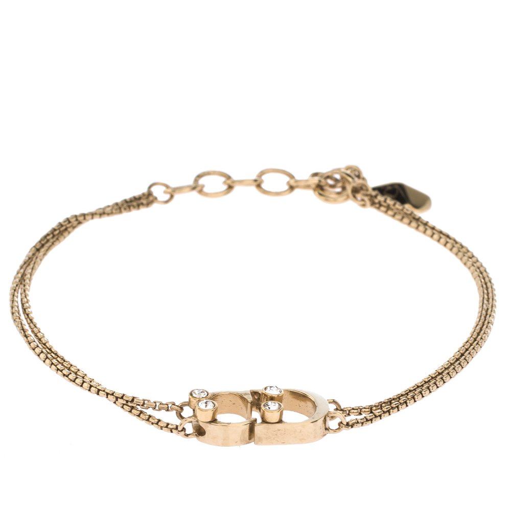 

Dior CD Logo Crystal Gold Tone Bracelet