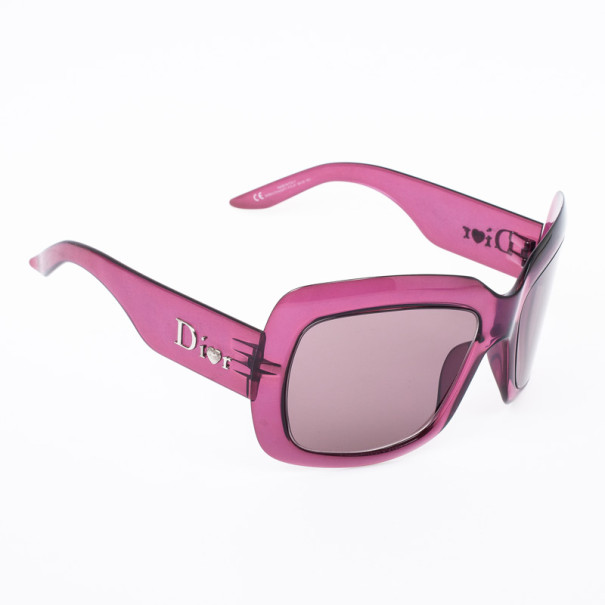 Pre Owned Christian Dior Purple Extralight1 Square Womens Sunglasses