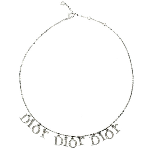 مملوكة مسبقًا Christian Dior Signature Rhinestones Pendants Necklace
