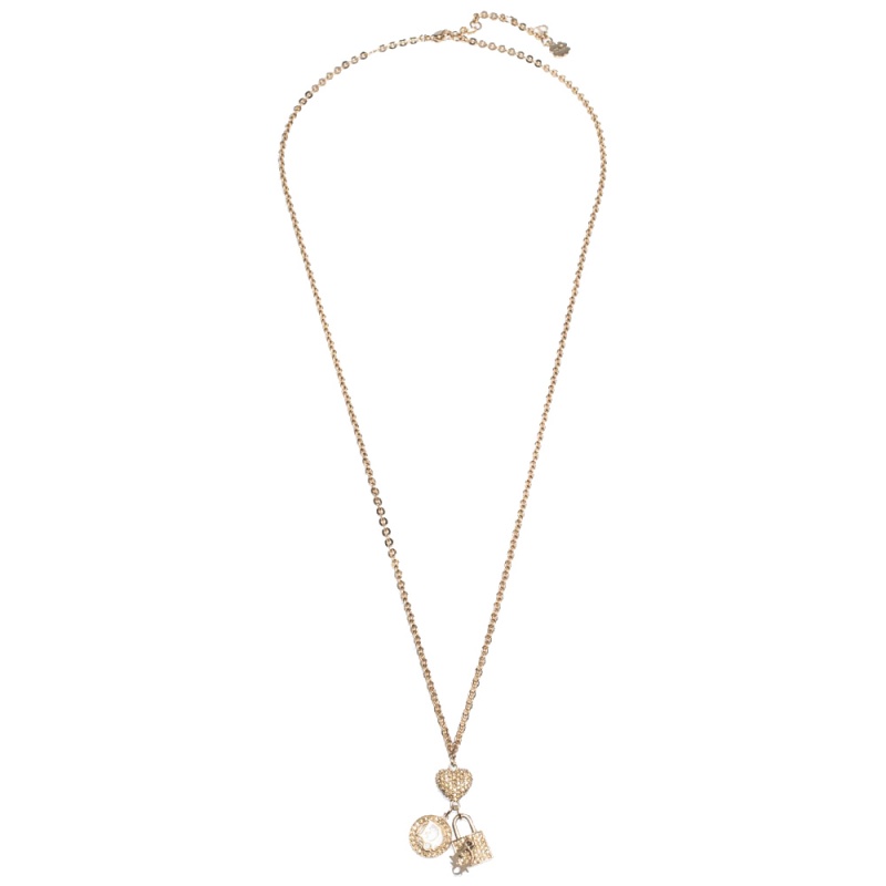

Dior Crystal Multi Charm Gold Tone Long Pendant Necklace