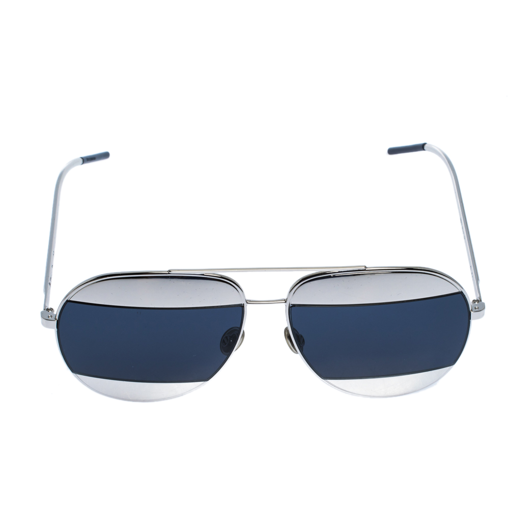 

Dior Palladium Tone/ Dark Blue 010KU Dior Split 1 Aviator Sunglasses