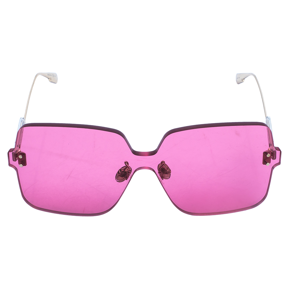 

Dior Pale Gold Tone/ Fuchsia Pink ColorQuake1 Square Sunglasses