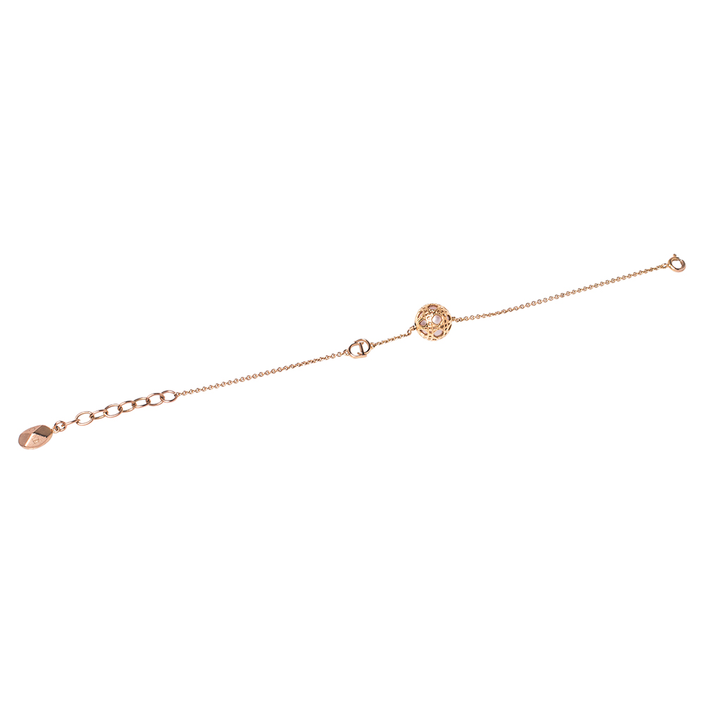 

Dior Secret Cannage Faux Pearl Rose Gold Tone Bracelet