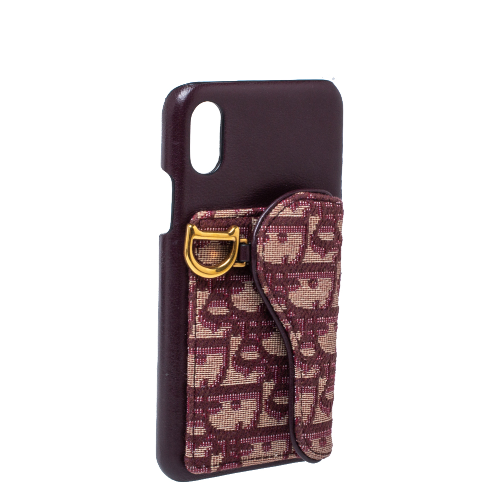 

Dior Burgundy Oblique Canvas and Leather iPhone  Case