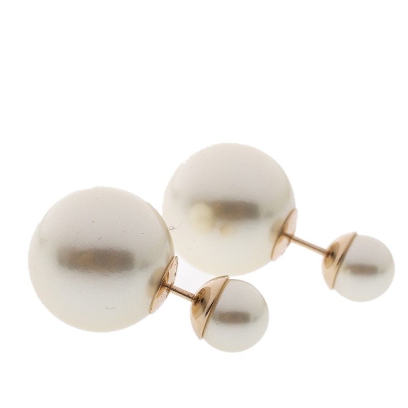 

Dior Cream Faux Pearl Mise en Dior Tribales Earrings