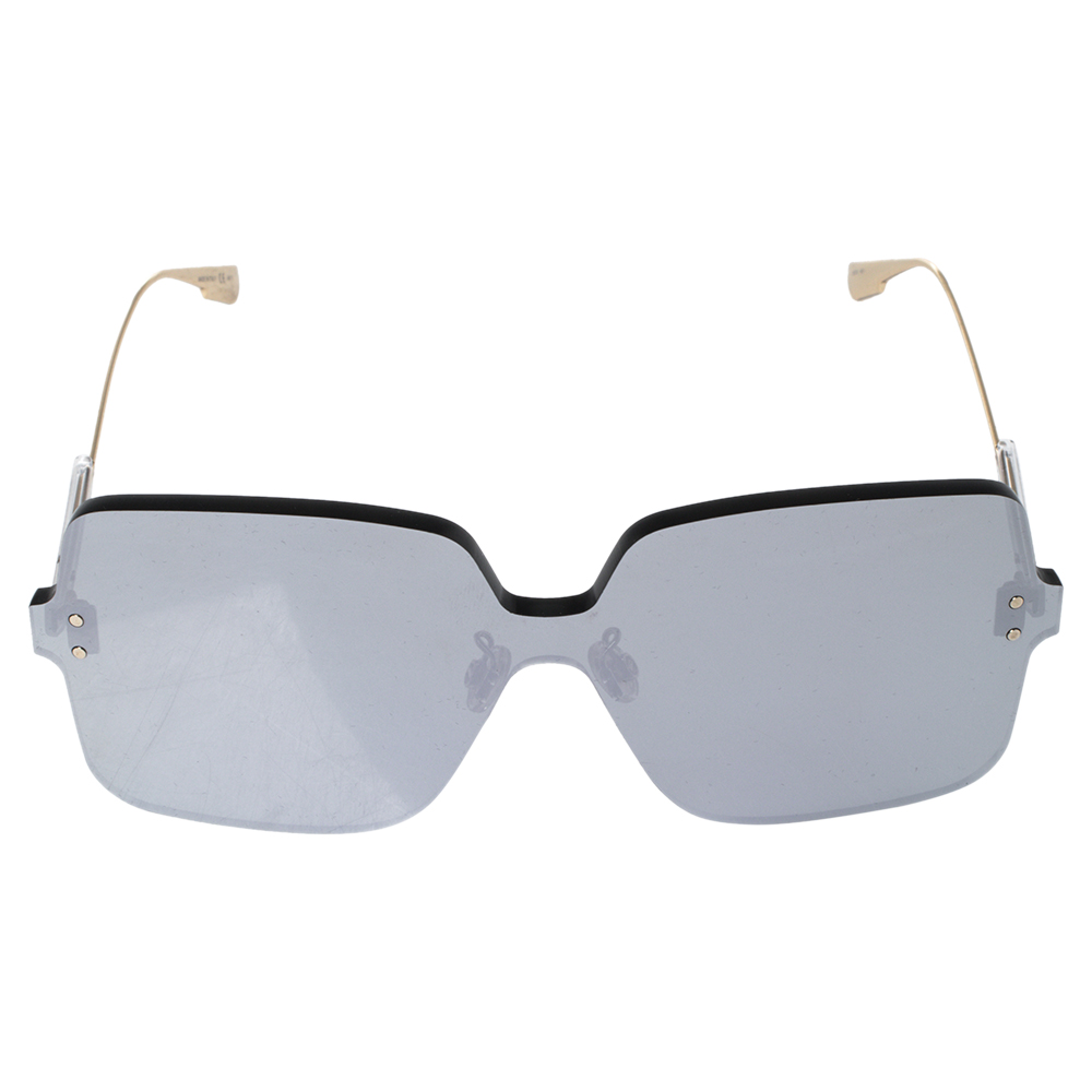 

Dior Gold/Silver Mirror ColorQuake1 YB7T4 Shield Sunglasses