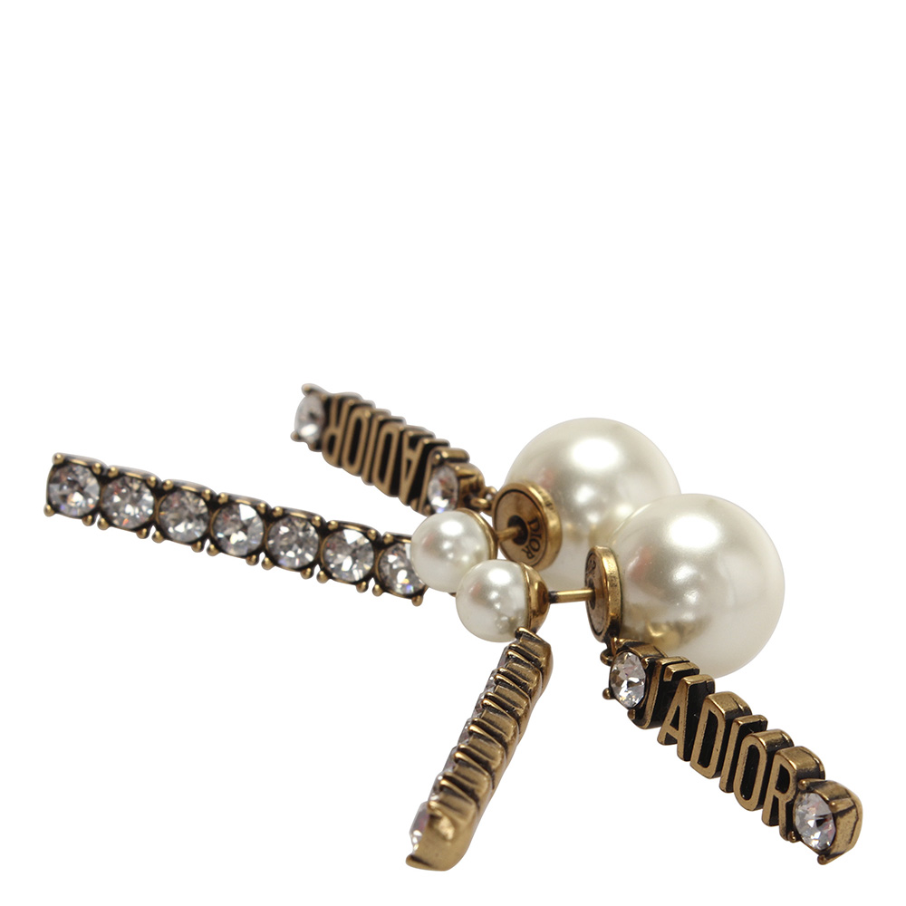 

Dior Yellow Gold Tone Jadior Faux Pearl Earrings