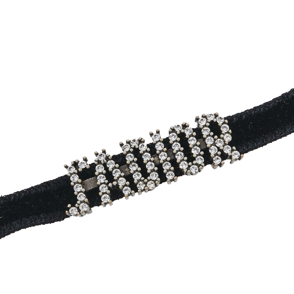 

Dior Black Velvet Crystal J’Adior Choker Necklace