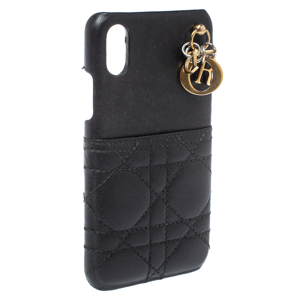 

Dior Black Cannage Leather Lady Dior Iphone X Case
