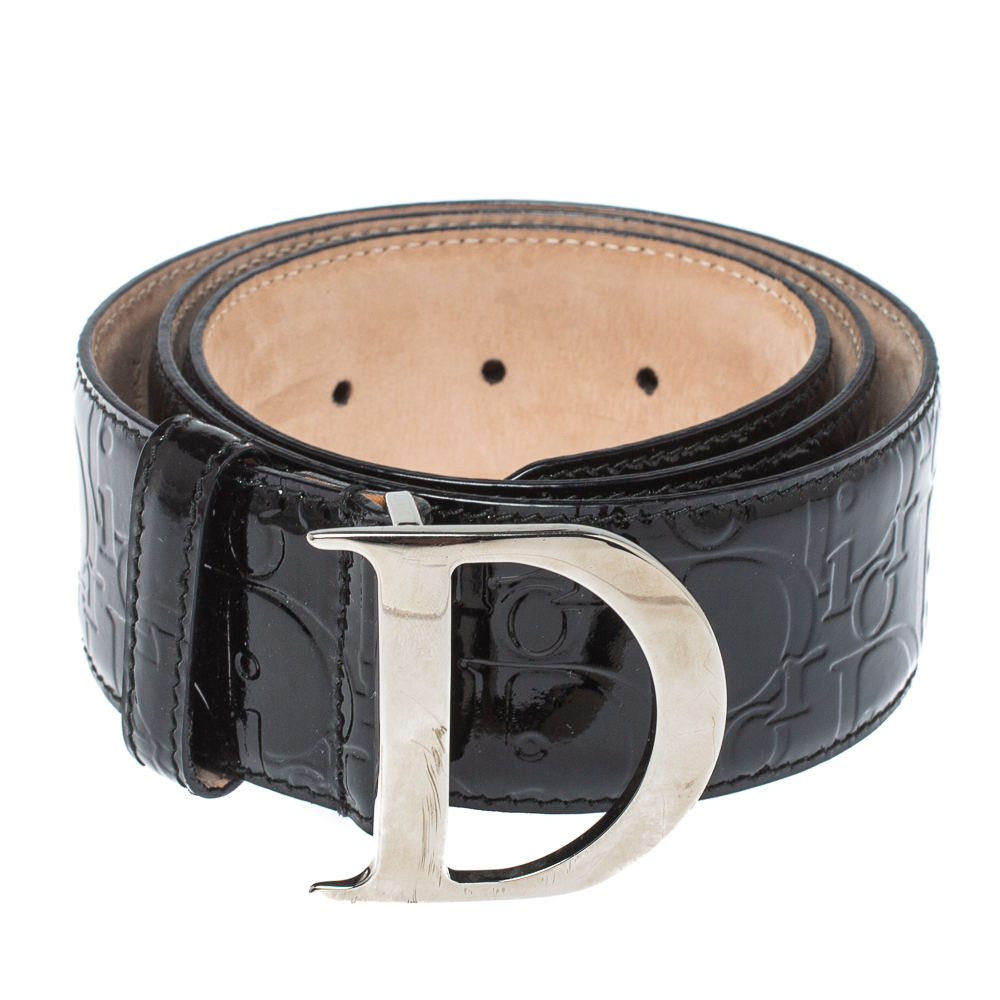 

Dior Black Patent Leather D Buckle Belt