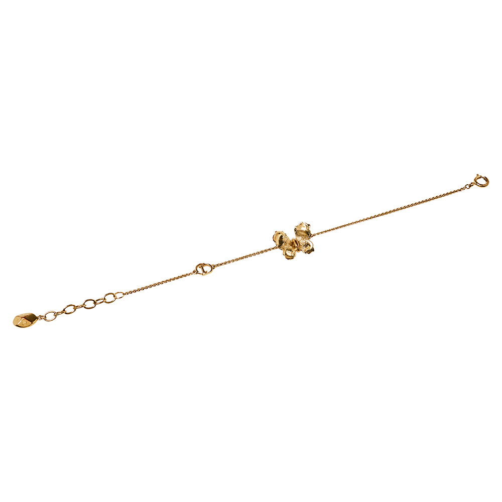

Dior Butterfly Charm Gold Tone Bracelet