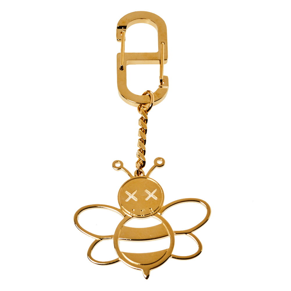 

Dior x Kaws Gold Tone Bee Charm Keychain