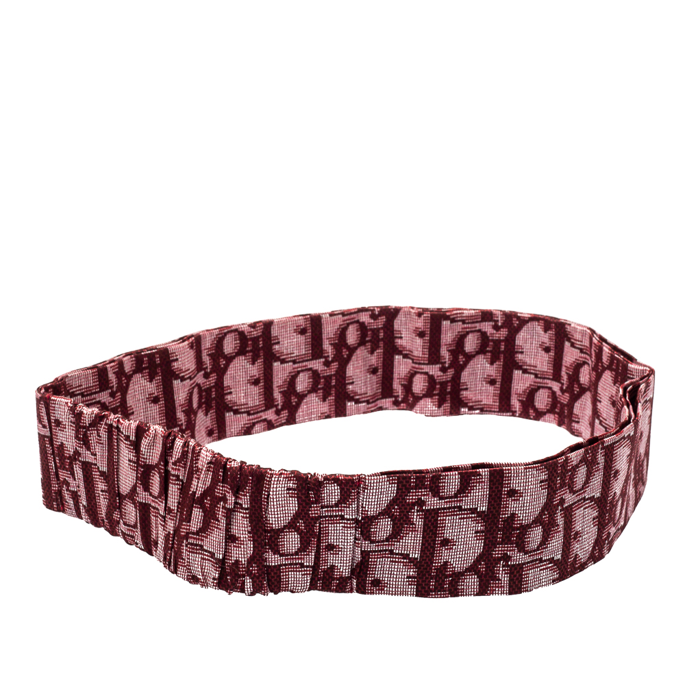 

Dior Red Oblique Print Cotton Silk Headband