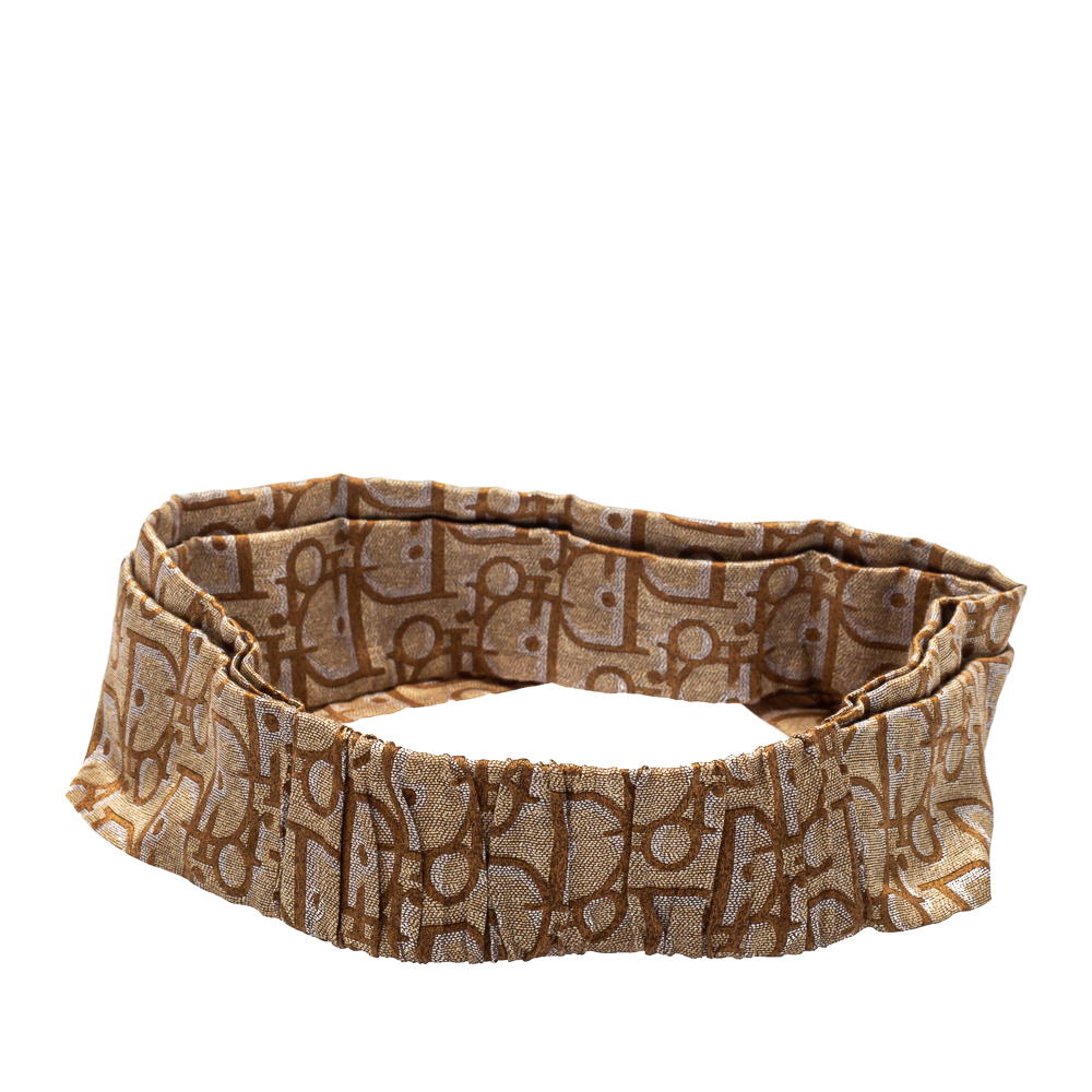 

Dior Gold Oblique Print Cotton Silk Headband