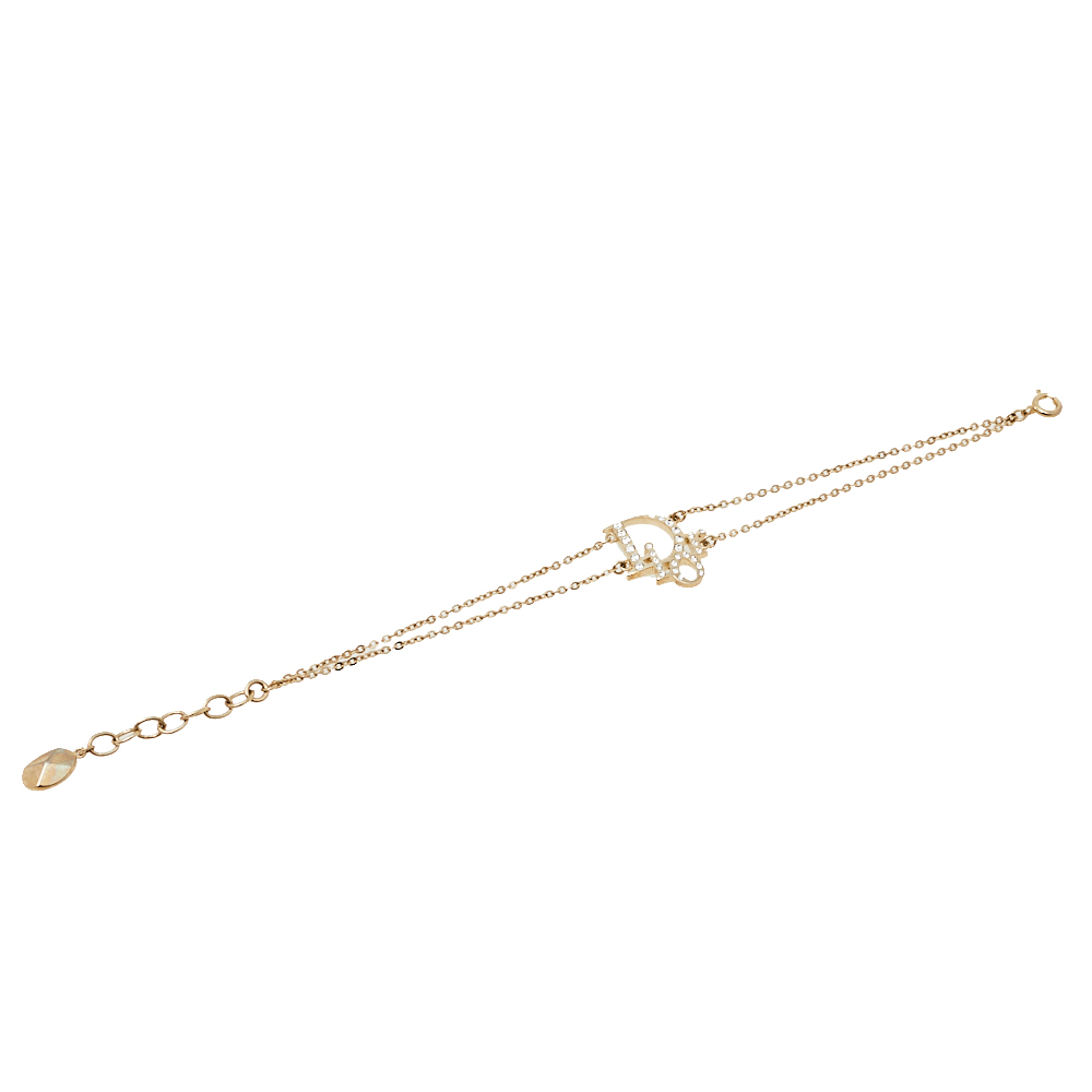 

Dior Oblique Crystal Gold Tone Bracelet