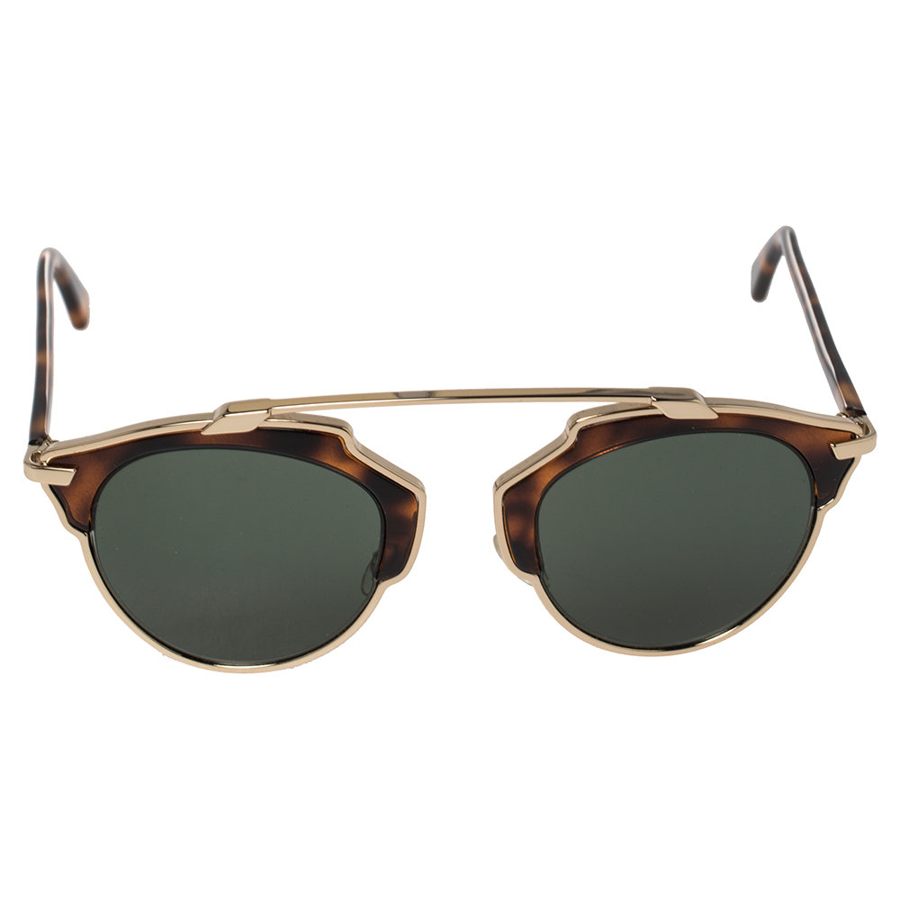 

Dior Havana & Gold Tone / Green 06JQT DiorSoReal Aviator Sunglasses