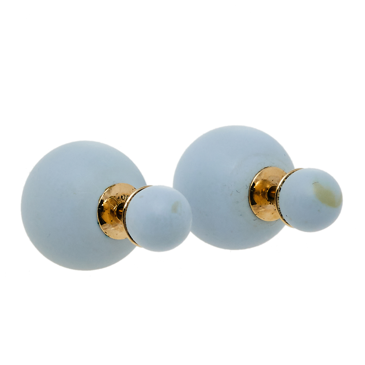 

Dior Tribales Powder Blue Matte Gold Tone Stud Earrings