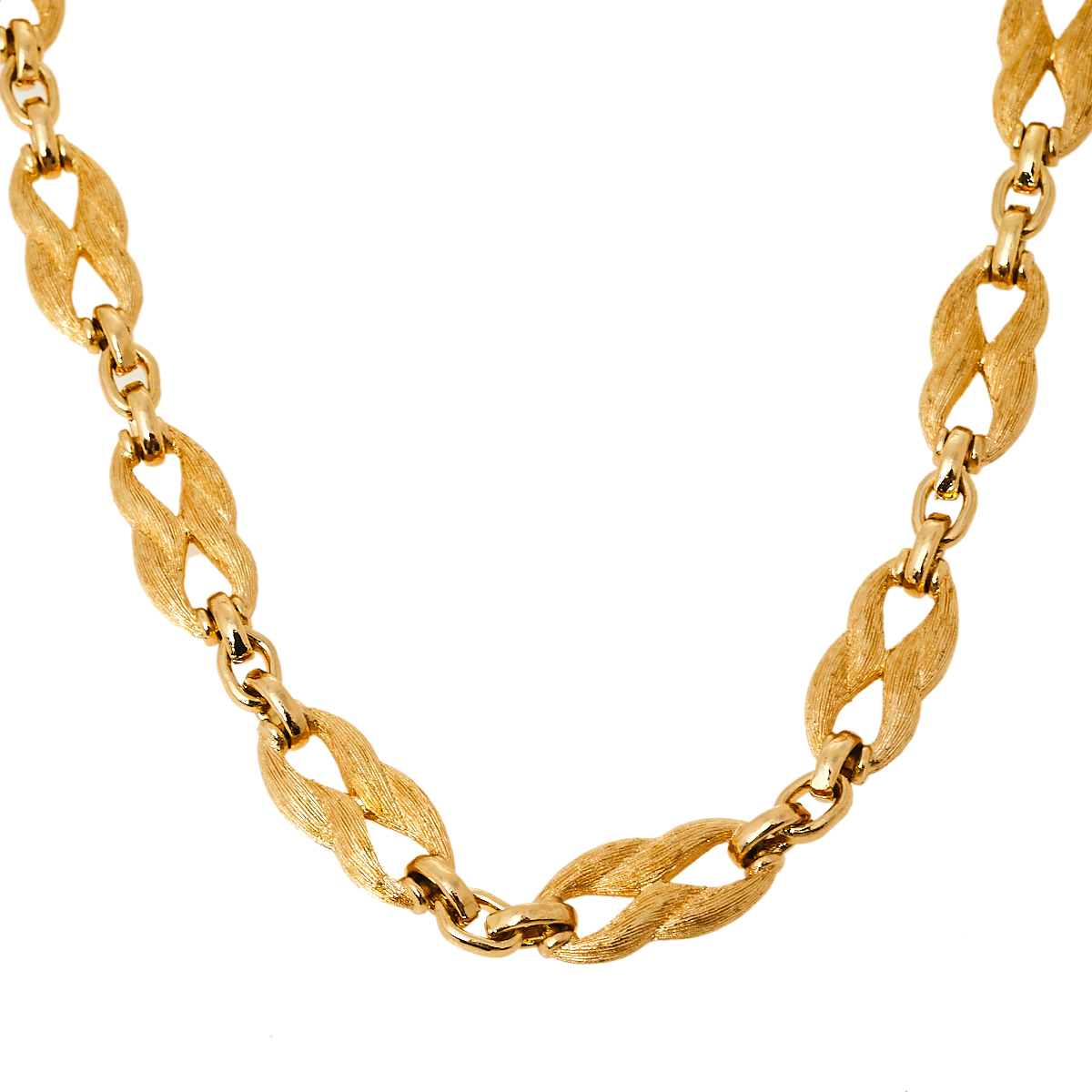 

Dior Vintage Brushed Gold Tone Chain Link Necklace