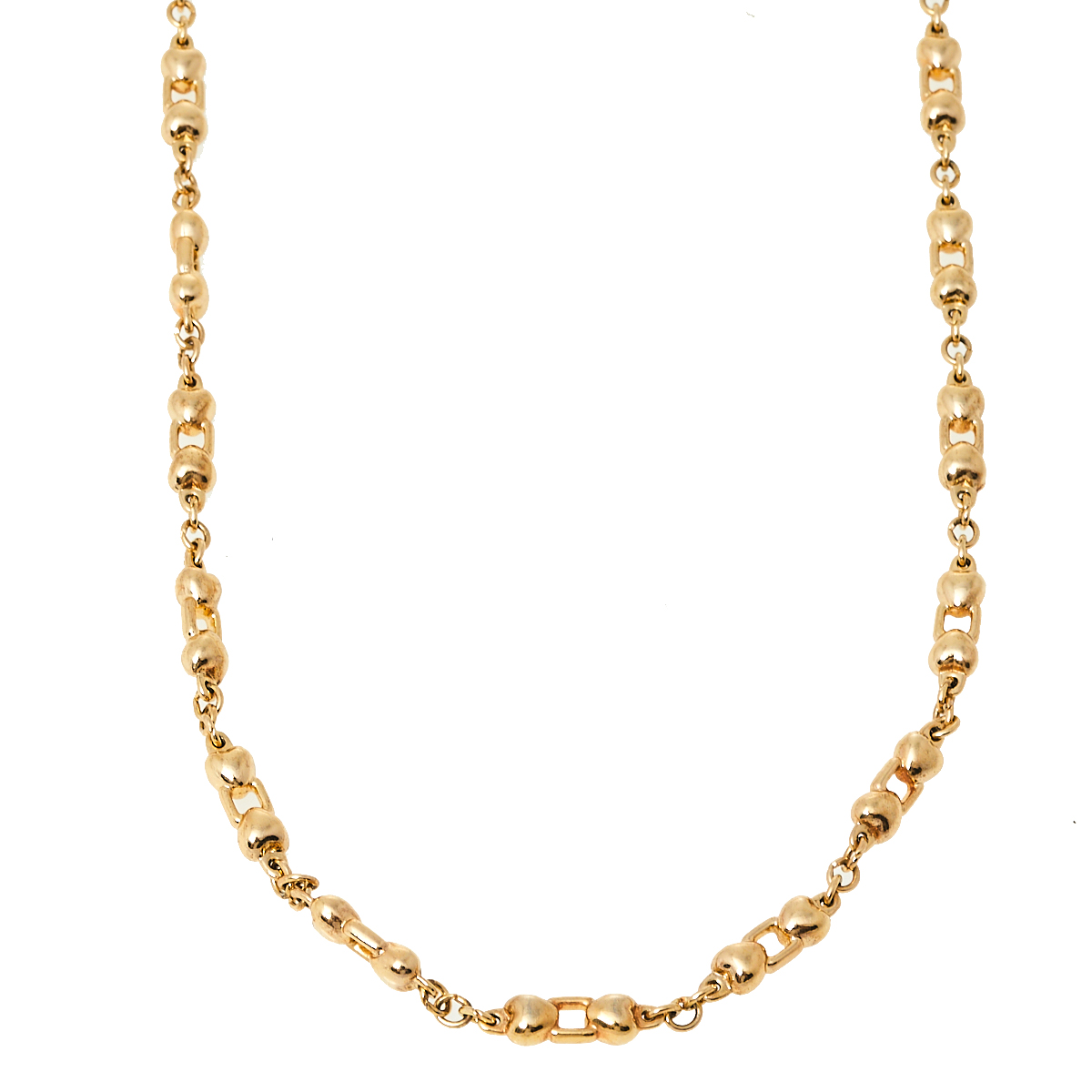 

Dior Vintage Gold Tone Heart Link Necklace